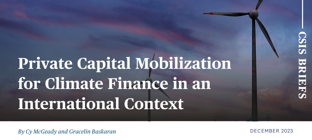 Private Capital Mobilization for Climate Finance in an International Context